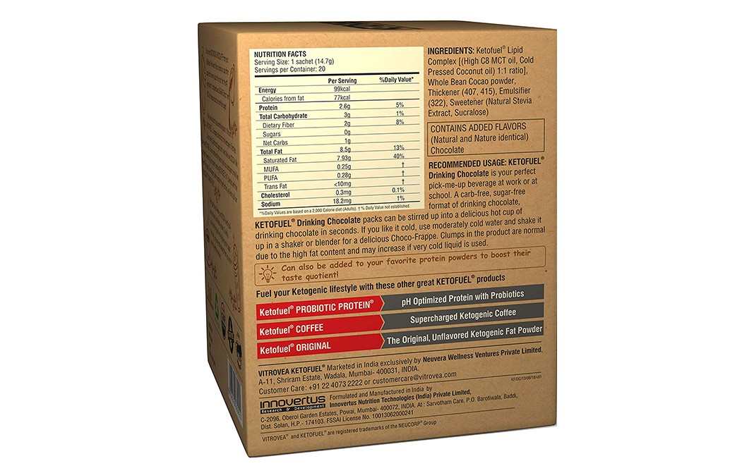 Ketofuel Drinking Chocolate    Box  294 grams